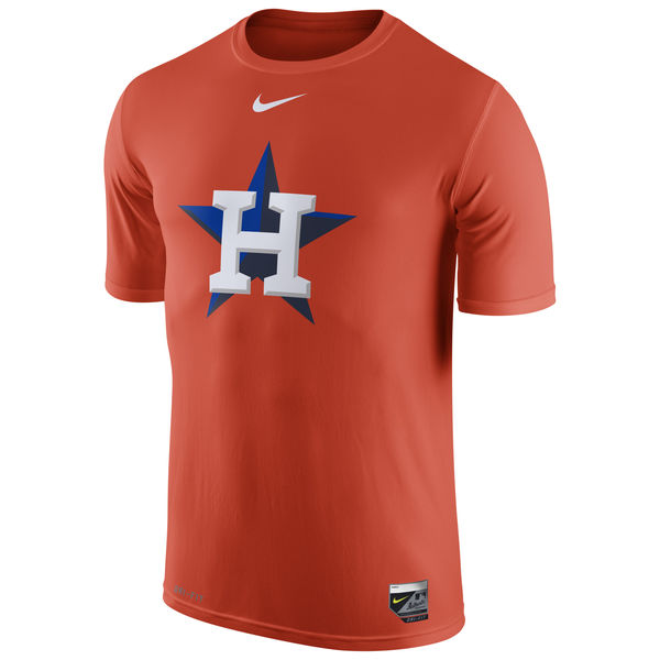 MLB Men Houston Astros Nike Authentic Collection Legend Logo 1.5 Performance TShirt Orange